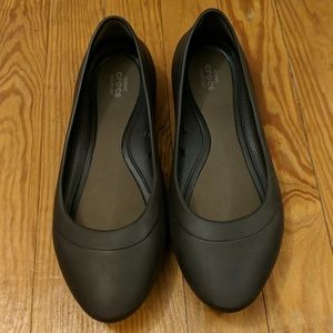 Brown flat dressy Crocs